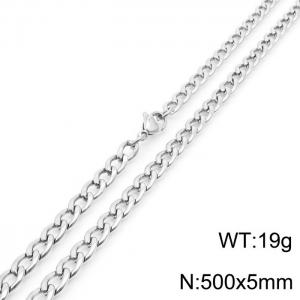 5mm Silver Color Stainless Steel Chain Necklace For Women Men Fashion Jewelry - KN233509-Z
