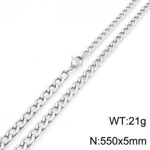 5mm Silver Color Stainless Steel Chain Necklace For Women Men Fashion Jewelry - KN233510-Z