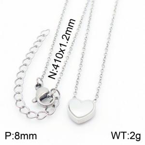 Stainless steel 410x1.2mm welding chain lobster clasp shell heart charm silver necklace - KN233768-K