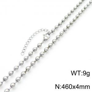 4mm Stainless Steel Chain Bead Bracelet Women Silver Color - KN233869-Z