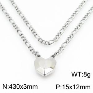 Stainless Steel  Heart Bracelets Women Silver Color - KN233883-Z
