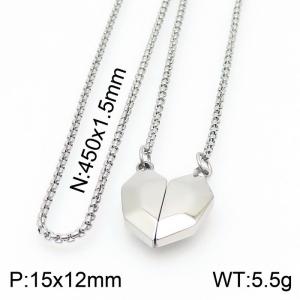 Stainless Steel  Heart Bracelets Women Silver Color - KN233884-Z