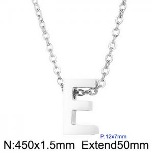 26 English letters surname short collarbone chain European and American fashion stainless steel perforated initials pendant necklace - KN233969-Z