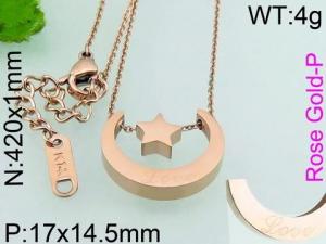 SS Rose Gold-Plating Necklace - KN23442-PH