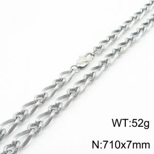 710×7mm Silver Color Stainless Steel Link Chain Fashion Necklaces For Women Men - KN234740-Z