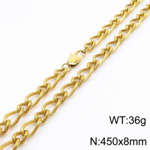 450×8mm Gold Color Stainless Steel Link Chain Fashion Necklaces For Women Men - KN234742-Z