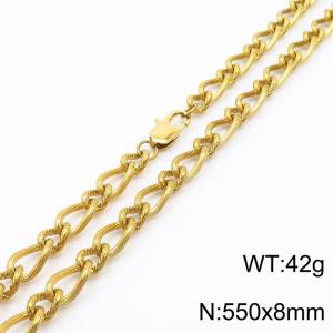 550×8mm Gold Color Stainless Steel Link Chain Fashion Necklaces For Women Men - KN234744-Z