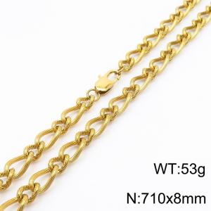 710×8mm Gold Color Stainless Steel Link Chain Fashion Necklaces For Women Men - KN234747-Z