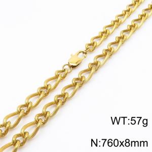 760×8mm Gold Color Stainless Steel Link Chain Fashion Necklaces For Women Men - KN234748-Z