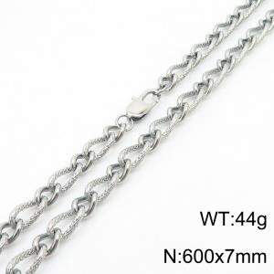 600×7mm Silver Color Stainless Steel Link Chain Fashion Necklaces For Women Men - KN234766-Z