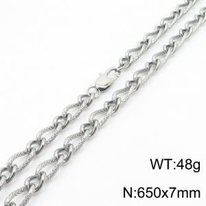 650×7mm Silver Color Stainless Steel Link Chain Fashion Necklaces For Women Men - KN234767-Z