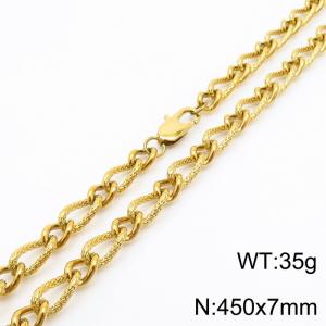 450×7mm Gold Color Stainless Steel Link Chain Fashion Necklaces For Women Men - KN234770-Z