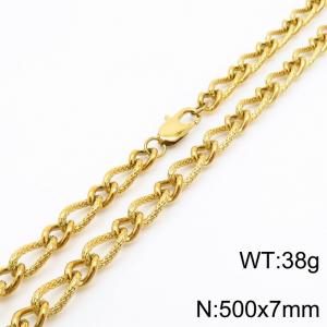 500×7mm Gold Color Stainless Steel Link Chain Fashion Necklaces For Women Men - KN234771-Z