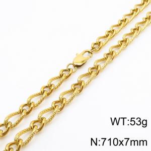 710×7mm Gold Color Stainless Steel Link Chain Fashion Necklaces For Women Men - KN234775-Z
