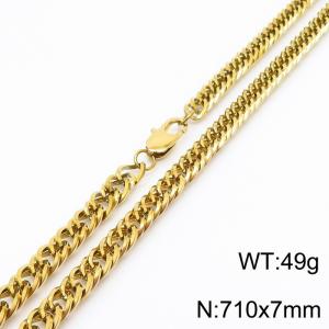 710x7mm Link Chain Necklace Men Women Stainless Steel 304 Gold Color - KN234803-Z