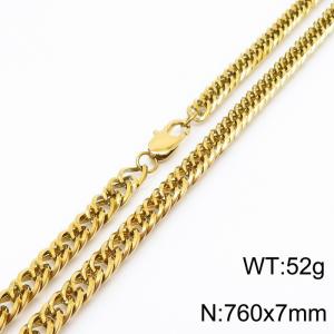 760x7mm Link Chain Necklace Men Women Stainless Steel 304 Gold Color - KN234804-Z