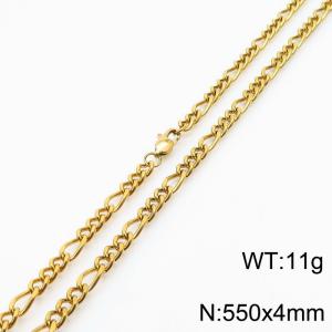 stainless steel 550x4mm 3：1 chain special buckle simple and fashionable gold necklace - KN234842-Z-