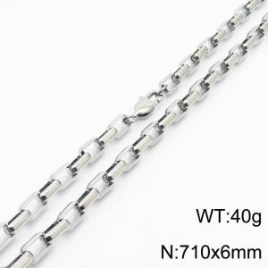 6*710mm Fashion simple handmade accessories stainless steel long box cut edge bracelet - KN234957-Z