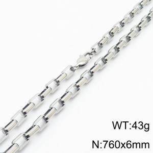 6*760mm Fashion simple handmade accessories stainless steel long box cut edge bracelet - KN234958-Z