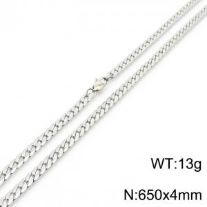 650x4mm Link Chain Necklace For Women Girls Stainless Steel 304 Silver Color - KN235090-Z