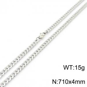 710x4mm Link Chain Necklace For Women Girls Stainless Steel 304 Silver Color - KN235091-Z