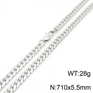 710x5.5mm Link Chain Necklace For Women Girls Stainless Steel 304 Silver Color - KN235105-Z