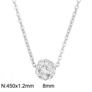 Special Stainless Steel  Diamond Ball Pendant Necklace Color Silver - KN235286-Z