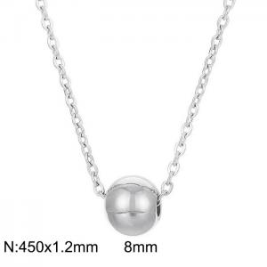 Special Stainless Steel  Bead Pendant Necklace Color Silver - KN235288-Z