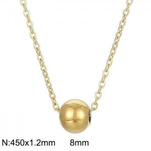 Gold-plating Special Stainless Steel Bead Pendant Necklace - KN235289-Z
