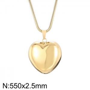 Stainless steel heart shaped pendant necklace - KN235388-K