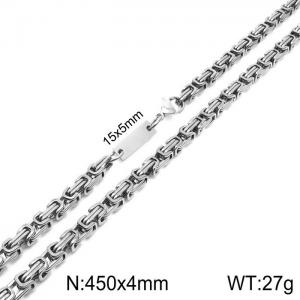 Stainless steel 450x4mm bone segment chain lobster clasp classic do it yourself own silver necklace - KN235394-Z