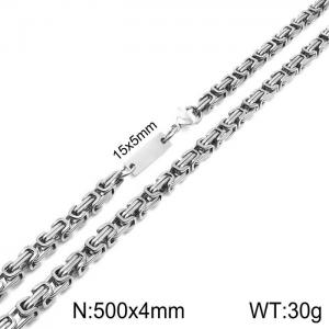 Stainless steel 500x4mm bone segment chain lobster clasp classic do it yourself own silver necklace - KN235396-Z