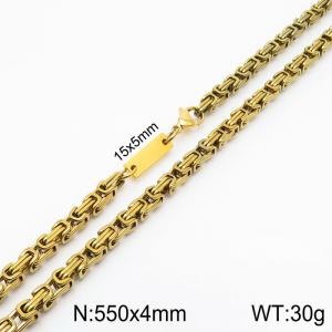 Stainless steel 550x4mm bone segment chain lobster clasp classic do it yourself own gold necklace - KN235399-Z