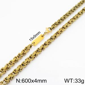 Stainless steel 600x4mm bone segment chain lobster clasp classic do it yourself own gold necklace - KN235401-Z