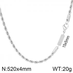 Simple men's and women's 4mm stainless steel twist chain necklace - KN235410-Z