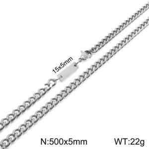 Simple men's and women's 5mm stainless steel double-sided grinding chain necklace - KN235414-Z