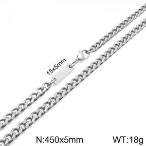 Simple men's and women's 5mm stainless steel six-sided grinding chain necklace - KN235428-Z