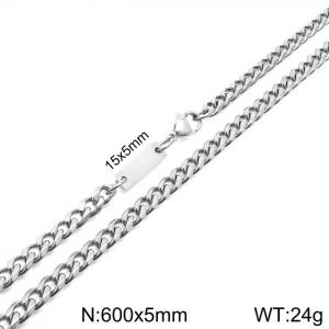 Simple men's and women's 5mm stainless steel six-sided grinding chain necklace - KN235434-Z