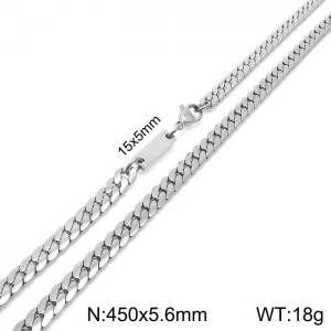 Simple men's and women's 5.6mm stainless steel encrypted NK chain necklace - KN235471-Z