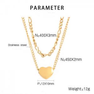 Love Double Layer Necklace - KN235919-Z