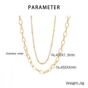 Double layer titanium steel necklace - KN235921-Z