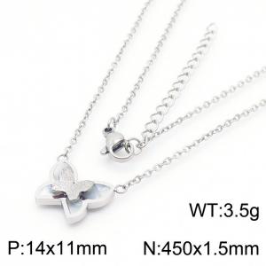 Beautiful double -layer butterfly stainless steel necklace - KN236037-KFC