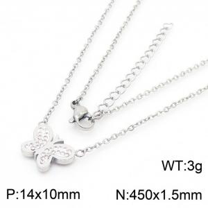 Butterfly stainless steel necklace with crystal - KN236041-KFC