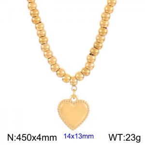 Stainless steel round bead necklace - KN236278-Z
