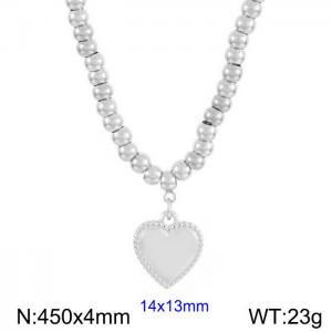 Stainless steel round bead necklace - KN236279-Z