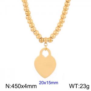 Stainless steel round bead necklace - KN236280-Z