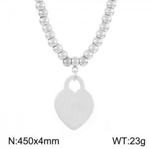 Stainless steel round bead necklace - KN236281-Z