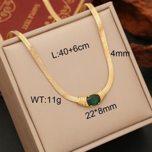 Stainless Steel Stone Necklace - KN236333-WGJL