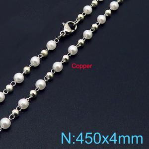 450mm Women Copper&Pearl LinksNecklace - KN236375-Z