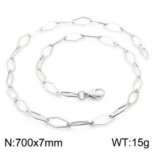 Stainless steel 700 * 7mm square hollow chain lobster buckle necklace - KN236806-Z